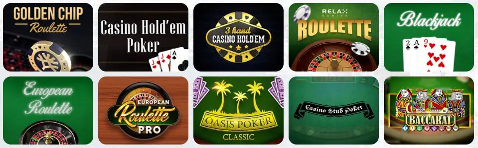 Jeux de table au MAXIBET CASINO