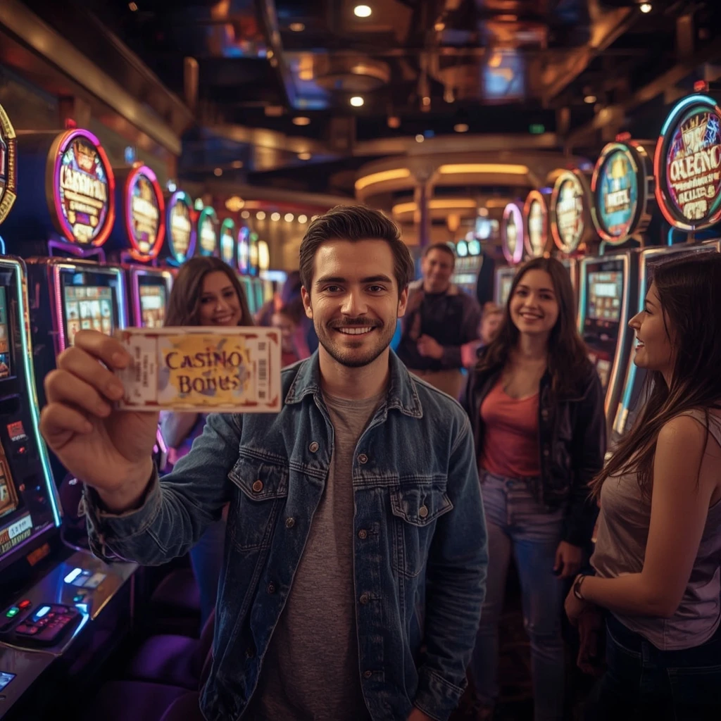 une personne tenant un bonus du casino MAXIBET